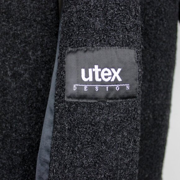 Vintage Utex Shearling Trim Gray Wool Coat, Penny Lane Coat - Picture 8 of 8